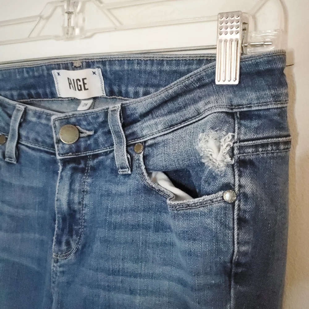 Paige Verdugo Ultra Skinny Danica Distressed 9 oz Jeans 28 - Picture 3 of 9